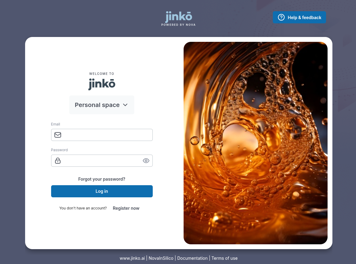 Login page