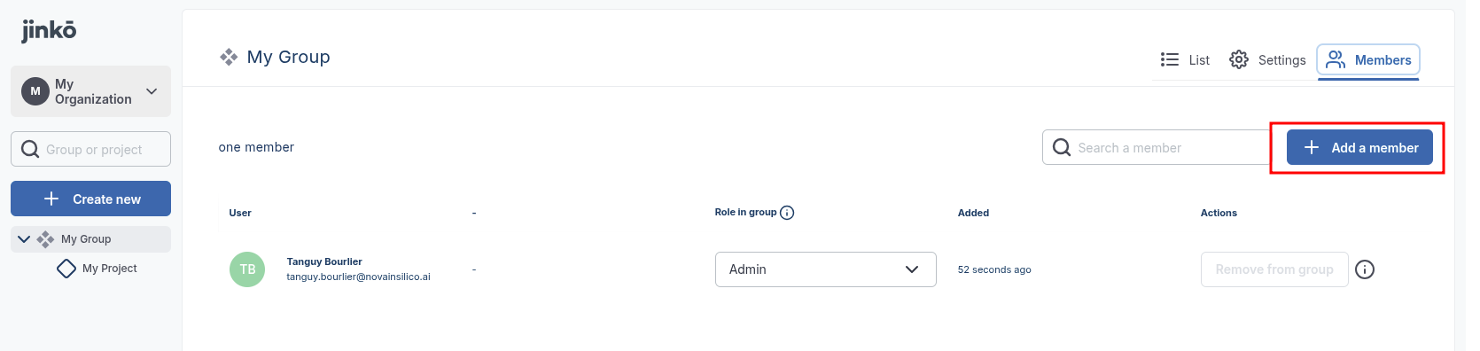 Adding members to a group